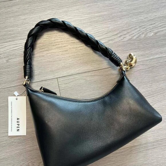 🔥🔥🔥Aupen Nirvana Noir Black Leather Shoulder Bag - Picture 1 of 8